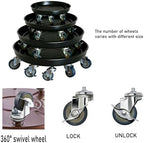 SIAMO 20" Heavy Duty Plant Caddy (570lbs Capacity)-Lockable Non-Scratch Swivel Casters Rolling Plant Stand Saucer for Large Ceramic Planters & Heavy Trees Indoor & Outdoor,Black,1-Pack - Image 5