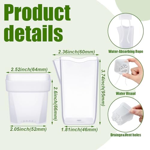 LemonRoad 20 Pack 2.5" Small Self Watering Pots for Indoor Plants - Image 3