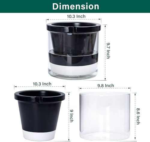 D'vine Dev Self-Watering Black Terracotta Planter Pot, 10 in, 37-X-D-3 - Image 3