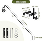 2 Packs Extended Fence Deck Heavy Duty Bird Feeder Hook, 360 Degree Rotary and Length Adjustable Plant Bracket for Bird Feeders Planters Suet Baskets Lanterns Wind Chimes and More - Image 3