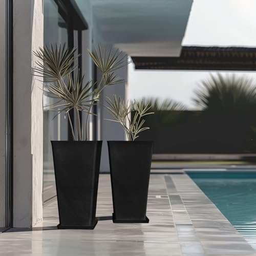 LA JOLIE MUSE Tall Outdoor Planters Set of 2, 26 Inch Large Tapered Planter - Image 3