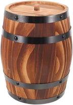 Wood Wine Barrel Vase, Rustic Barrel Planter for Wedding Reception Table Decoration Home Indoor Outdoor Garden Kitchen Party (8 X 6.5 Inch) by VINTORKY