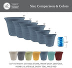 The HC Companies 9 Inch Sedona Round Self Watering Planter Pots, Lightweight UV-Resistant Plastic Indoor & Outdoor Planters, 4-Pack Flower Pots for Garden & Home Decor, Slate Blue - Image 6