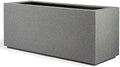 PolyStone Milan Modern Outdoor/Indoor Rectangular Trough Planter - 46" x 17" x 19" H - Lightweight Weather Resistant Stone-Look Resin Planter - Commercial & Residential - Gray Granite by PolyStonePlanters