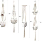 Mkono Macrame Plant Hangers Set of 4 and Fake Hanging Plant with Pot Set of 2 - Image 6