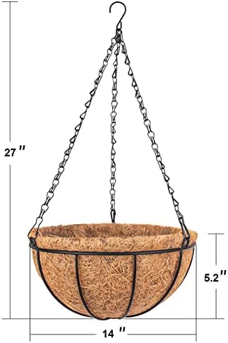 Wizdar 2PCS Metal Hanging Planters Basket 14 Inch Round - Image 2