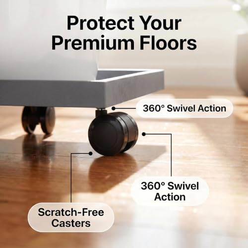 15.3 Inch Square Rolling Plant Caddy Saucer with Wheels, Heavy Duty Wheeled Planter Stand for Potted Plant, Coaster Roller Base Tray with Casters, Flower Pot Dolly Holder for Indoor Outdoor - Image 4