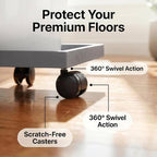 15.3 Inch Square Rolling Plant Caddy Saucer with Wheels, Heavy Duty Wheeled Planter Stand for Potted Plant, Coaster Roller Base Tray with Casters, Flower Pot Dolly Holder for Indoor Outdoor - Image 4