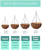 MTB Supply 4 Pack 14 Inch Garden Hanging Baskets Vintage Geo with Coco-Liner for Home Balcony Patio Decoration Outdoor Hanging Planter - Image 5