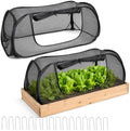 2PCS Pop Up Mesh Plant Covers for Raised Beds, Foldable Garden Bed Shade Cover（45 x 22 x 18 in）- 50% Sunblock Mesh Cover with Zipper Door & 16 Stakes for Vegetables Seedlings Herbs（Black） by Unknown