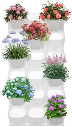 Vertical Wall Planter, Stackable Wall-Mounted Planter Indoor Outdoor w/36 Plastic Pots Living Wall Garden w/36 Non-Woven Fabrics Vegetable Hanging Pocket Holder Flowerpot (White) by Unknown