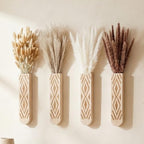 Suncalla 4 Pack Wooden Wall Planter with 110 Pampas Grass Modern Boho Wall Decor for Living Room Bedroom Bathroom Entryway, Farmhouse Rustic Art Vase for Dried Flower Faux Plant Home Office Decor by Unknown