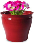 Headwind Glazed Ironstone Avery Collection Decorative Plant Pot – 10" Autumn Blaze Red Glazed Decorative Pot – Lightweight & Durable Flower Pots for Indoor Plants - Outdoor Planter by Robert Allen by Headwind