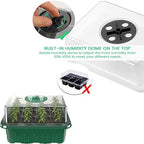 Seed Starter Trays, Reusable Seed Starter Tray 12 Holes,with Air Vent Humidity Dome and Drain Hole Base for Seedling, Seed Growing and Seed Starting,7.3 x 5.7 x 4.3 inches (5 PCS-Green) - Image 3