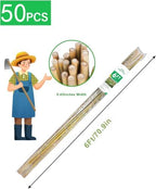 Natural Bamboo Plant Stakes (6ft-50pcs) - Image 2