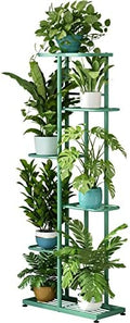 LINZINAR 6 Tier Plant Stand Indoor Outdoor Metal Flower Pot Display Shelf by LINZINAR