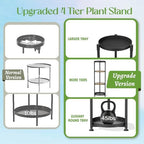 iDavosic.ly 4 Tier Corner Metal Plant Stand Indoor, 45 In Tall, Black Brown - Image 3