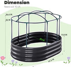 KING BIRD Raised Garden Bed with Cover Galvanized Oval Planter Garden Box Outdoor for Gardening, Vegetables, Flowers 47.2x35.4x11.8 in, Clear - Image 6