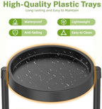 iDavosic.ly 5 Tier Folding Plant Stand Indoor Outdoor, Plastic Tray, Black - Image 2