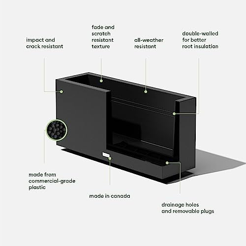 Veradek Block Series Long Box Planter - Rectangular Outdoor Planter - Image 2