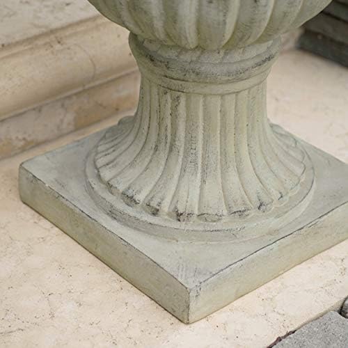 Great Deal Furniture Outdoor/Indoor Antique Green Stone Finish Planter/Urn, 26" - Image 5