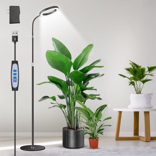 Aumtrly Black Grow Lights for Indoor Plants, Full Spectrum, with 68" Stand by Aumtrly
