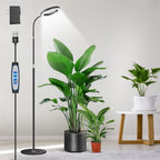 Aumtrly Black Grow Lights for Indoor Plants, Full Spectrum, with 68" Stand by Aumtrly