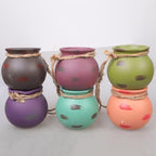 6 Pieces Pot Tied Rope Wall or Ceiling Mount Hanging Succulents Plant Flower Pot Multicolor Ceramic Indoor Decor Small Hanging Pots for Succulents Outdoor Indoor on Wall Ceramic - Image 5