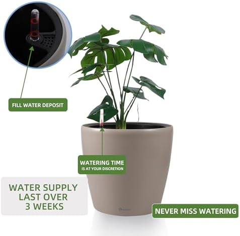 Dexceder 9x8 Self Watering Planter (Taupe Matte) - Image 5