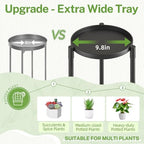iDavosic.ly 2 Tier Plant Stand Indoor Outdoor, 10 In Wide Metal Tray, Black - Image 2