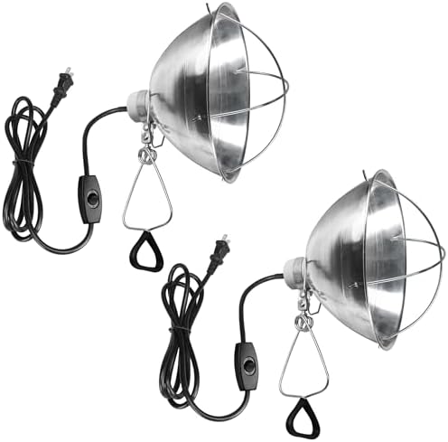 Simple Deluxe Clamp Lamp Light Socket with 10.5 Inch Aluminum Reflector and Bulb Guard, Suit for Max 250 Watt Lamp (No Bulb Included) with 18/2-Gauge 6 Feet Cord, 2-Pack by SimpleDeluxe