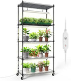 Bstrip 5-Tier Plant Shelf with Grow Light, 29.5x13.8x59in by Bstrip