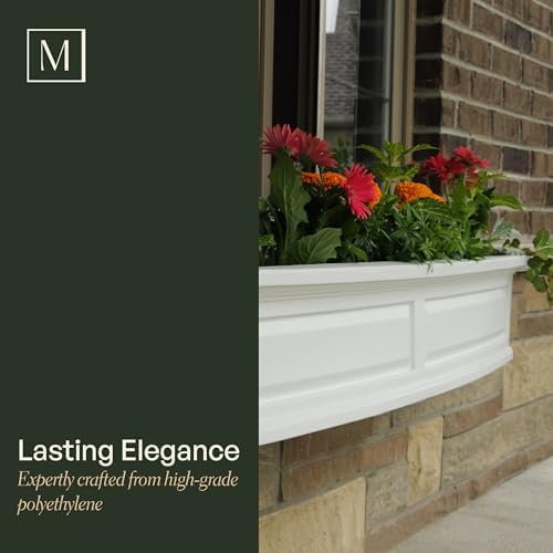 Mayne Nantucket 36in Self-Watering Rectangular Window Box Planter, White - Image 3