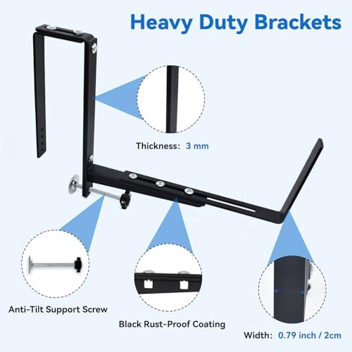 Halatool Window Box Brackets Outdoor, 4Pack Adjustable Planter Box Brackets - Image 4