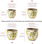 Reto Rustic Ceramic Flower Pots for Garden Plants and Succulents,Distressed Cracked Glazed Planters with Drainage Holes Tuscan Flower Pots for Outdoor,Yellowl,no Hole - Image 4