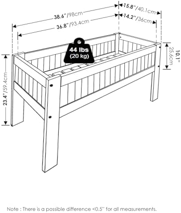 Furinno TIOMAN Planter Box, Outdoor Elevated Standing Planter Box, Raised Garden Bed with Legs, Outdoor, Indoor, Garden, Patio, Balcony, Natural - Image 3