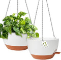 GARDIFE Hanging Planters, Self Watering, White 12 Inch 2 Pack with Drainage by GARDIFE
