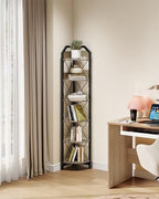 CHOEZON 6-Tier Corner Shelf, Industrial Corner Bookshelf, 71.2" Corner Storage Stand, Plant Stand Display Shelf, Corner Bookcase for Bedroom, Living Room, Home Office, Greige and Black TCJ11BG - Image 6