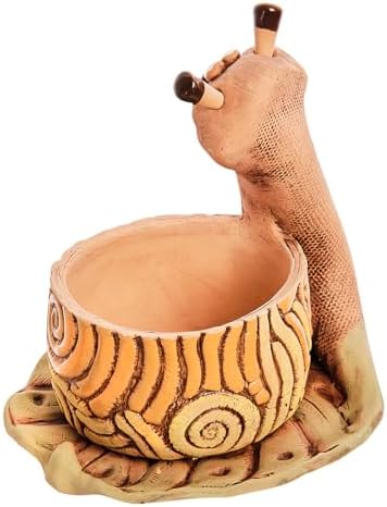 NA Home Decor Ceramic Flower Pot Planter 7.9x7.9x6.5-inch Kitchen Pot Succulent Planter, Baby Snail Handmade Ceramic Terracotta (Snail) - Image 7