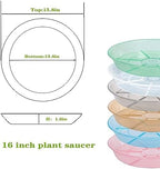 6 Pack Plant Saucer Drip Tray 16 inch, Potting Trays for Plants, Heavy Sturdy Plastic Planter Flower Pot Saucers for Indoor Outdoor Garden, Plant Water Drip Trays for pots (16", Clear) - Image 2