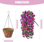 Artificial Flowers with Hanging Basket, Outdoor Faux Plants UV Resistant - Image 4