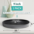 Heavy Duty Ceramic Black Plant Saucer - with Silicone Feet for Added Surface Protection - Scratch-Resistant Plant Drip Trays for Pots 8.3" at the Base or Less, Plant Plate, 7-8 Inch Plant Saucer - Image 3