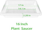 16 Inch Square Plant Saucer 4 Pack, Plant Saucers for Indoors, Large Heavy Duty Plastic Flower Plant Trays for Pots, Under Plant Water Catcher Tray for Potted Plants Outdoors Planter Water Tray - Image 2