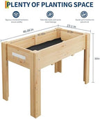 Wood Elevated Planter Box with Legs for Outdoor Vegetable and Herb Planting - Image 2