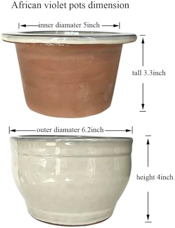 African Violet Pots Self Watering White 6 inch - Image 2