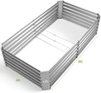 Land Guard Metal Raised Garden Bed for Gardening, 8x4x1.5ft Galvanized Raised Garden Bed, Planter Boxes Outdoor for Vegetables, Fruits and Flowers (Silver) - Image 2