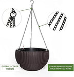 Dexceder 13.5 Inch Self Watering Hanging Planter (Brown) - Image 5