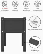 Small HDPE Raised Garden Bed, Elevated Planter Box with Legs, Outdoor All-Weather Planter Raised Beds for Seeds, Herbs, Flowers, Vegetables (Black) - Image 4