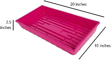 SUNPACK 10" x 20" Mega Plastic Seed Starting Tray, Magenta, 2.5" (Pack of 30) - No Drainage Holes, Ideal for Greenhouses or Indoor Gardening - Made of Thick, Strong Plastic - Image 5