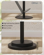 Square Drink Table, Height Adjustable Vintage Pedestal Stand, Black - Image 6